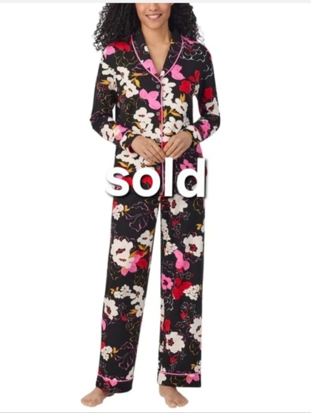 Room Service Floral Women's Pajama Set Shawl Collar Size‎ XS